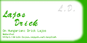 lajos drick business card
